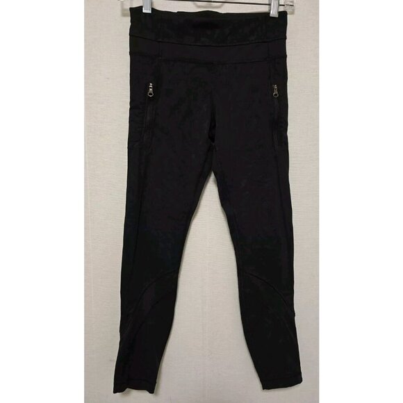 Lululemon Inspire Tight Womens Leggings Size 4 Black Animal Print - Picture 1 of 6